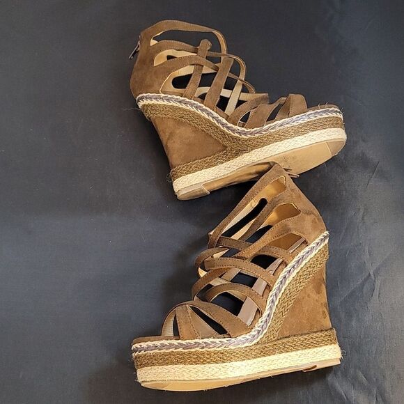 DESINE BY JACOBIES WEDGE MULTI-STRAPS OPEN TOE WOMEN"S SANDAL - Picture 9 of 12